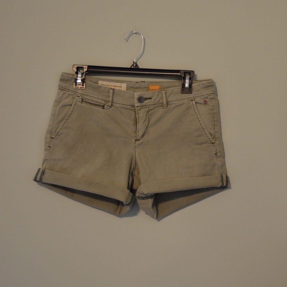 Pilcro (Anthro) Comfy Chino Shorts in Mossy Green